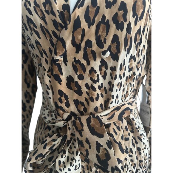 FRAME Leopard Print Button Belted Dress Size Small NEW NWT - Picture 4 of 9